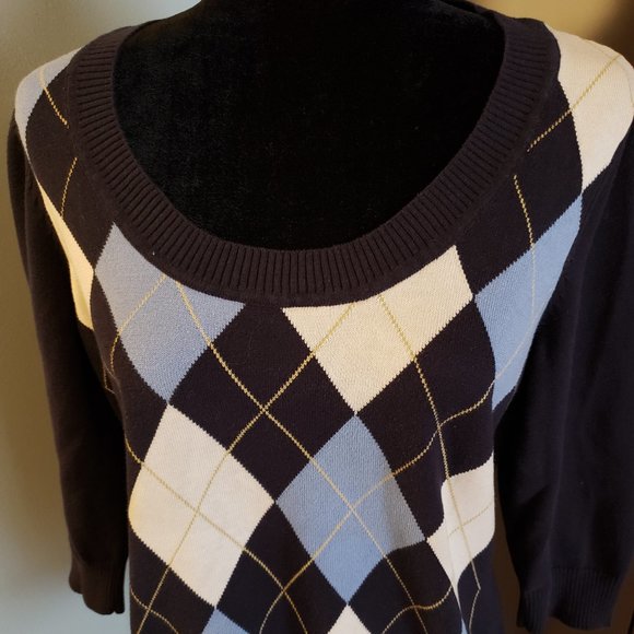 Reitmans Top Argyle Size XL - Picture 6 of 7